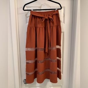 Burnt Orange Midi/Maxi Skirt Size Small